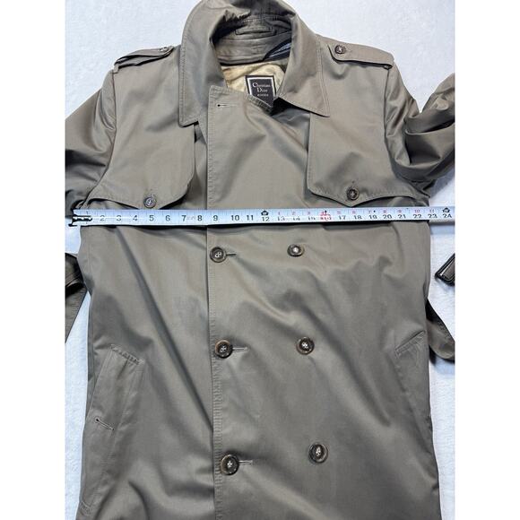 Vintage Christian Dior Monsieur Trench Coat Tan 44L Paris New York Rain Repellen - Picture 7 of 10